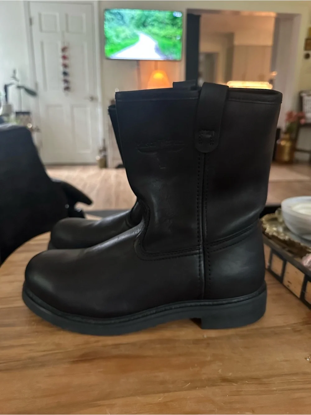 Mason Western Black Leather Pull-On boots new Size 9